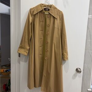 Vintage Tan Long Trench Coat